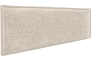 DHOME Cabecero de Lino Natural Liso con Ribete Cabezal Tapizado Cama Dormitorio Moderno Top Trending (Lino Natural, 150cm (Camas 150/160))