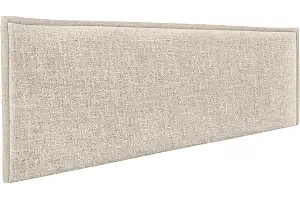 DHOME Cabecero de Lino Natural Liso con Ribete Cabezal Tapizado Cama Dormitorio Moderno Top Trending (Beige, 160cm (Camas 150/160))