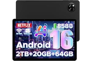 ‎DOOGEE DOOGEE Tab A9+ Android 16 AI Tablet 11 Zoll, Unisoc T7200 Octa-Core 8580mAh Gaming Tablet Android 20GB RAM+64GB ROM(TF 2TB), WiFi5 Tablets PC, 90Hz-1080P, WidevineL1/Face ID/OTG/GPS/Dual Speaker