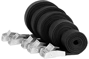 FULUSHOUXI 5 x pasy mocujące z zamkiem zaciskowym, paski 25mm x 1m/2m/3m/4m/5m, pasy mocujące z grzechotką, pasy mocujące do mocowania, pasy napinające, pasy do transportu materiałów, bagażników, bagażników