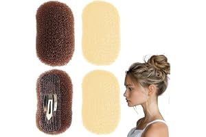 4 st Hårfyllning Set för Volym, Beige och Brun Hårkudde för Håruppsättning, Bump It Up Volymklämmor, Stylingverktyg för Knutar