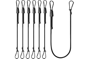 Behogan 6 stycken spänngummi med karbinhake: 200 cm x 8 cm expander med karbinhakar, bagagespännare, 100 % latexgummispännare