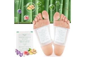 ‎MAGUJA Fußpflaster | maguja 100 PCS Detox Fußpflaster, Natürlicher Bambusessig und Ingwer, Tiefenreinigung, langfristige Fußpflege, besserer Schlaf, für Reisen und Zuhause.(Weiß)