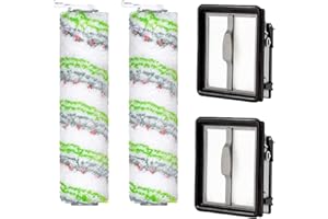 Fictezlove Accessoires pour Bissell CrossWave X7 Pet Pro 2955N, 3479N Multi-Surface All in One Aspirateur Eau et poussière, 2 filtres de Rechange et 2 Rouleaux de Brosse pour Animaux domestiques
