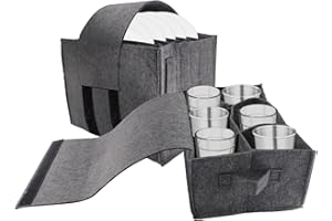 Alwaiiz Lot de 2 Supports d'Assiettes pour Camping-Car - Porte-Tasses en Feutre, Rangement de Vaisselle pour Cuisine - Contient 8 Assiettes et 6 Tasses