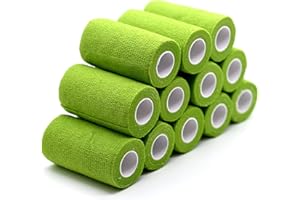 Vetmarkt24 - Self-adhesive dressing for animals (12 pieces - 10 cm wide and 450 cm long) - individually packed (green)