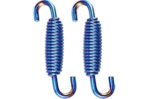 A ABSOPRO 2 Stück Auspufffedern Motorrad Universal Auspuff Rohr Feder Edelstahl Auspuff Feder für Motorrad Roller 55mm Blau