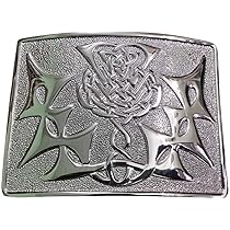 AAR Scottish Highland Kilt Belt Buckle Stag Head - 3" X 2.1/4 Antique Chrome & Jet Black In | Whizz Accessories - Foto 10