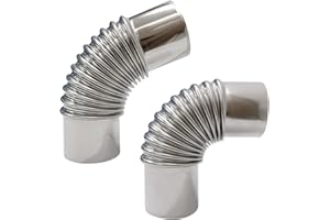 OTOfire Stove Pipe Set Chimney Pipe, Straight Chimney and Elbow Pipe 2 Pcs