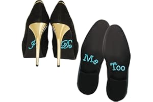 Oblique Unique® - Set di adesivi per scarpe con strass – I Do & Me Too – Coppia di sposi (turchese)