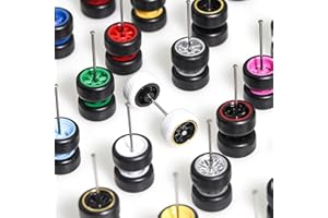 BrickBounty 1/64 Wheels & Tires for Model Cars (10 Sets Packaging), Random Color Rims Tires Set for 1/64 Scale Toy Cars