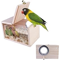 Nido Per Parrocchetti In Legno NestQ Con Trucioli - 20x11x11cm, Con Ganci Per Gabbia - Foto 2