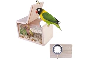 Nizirioo Nichoir transparent pour perruches, perruches, perruches, perroquets, 12 x 12 x 19,5 cm