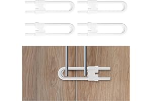 Vicloon Securite Placard Enfant,4 Pack Bloc Placard Bebe -Sécurité Enfants en U Sécurité de Porte Enfant Conviennent à la Plupart des Armoires,Placards,Tiroirs et Portes de Réfrigérateur