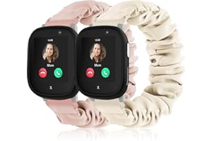 Wizvv Pack of 2 Children's Scrunchie Bracelets Compatible with Xplora X6, Comfortable, Breathable, Elastic Replacement Wristbands for Xplora X6 Play, for Girls and Boys