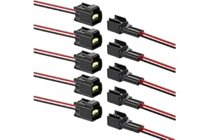 ‎ZHOFONET ZHOFONET 2 Pin Anschlussstecker, 5pairs Kabel Steckverbinder Stecker,12v Auto Elektrischer Anschluss,Wasserdicht Schnellverbinder mit 16AWG-Kabel für KFZ