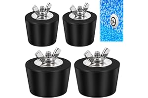 GOMETY 4 Stück Edelstahl Winterstopfen Pool, 1,25-1,5 Zoll / 32-38mm Pool Einlaufdüse Gummistopfen Verschlussstopfen mit Edelstahl-Flügelmutter Gegen Frostschäden an Schwimmbecken Abflussrohrleitungen