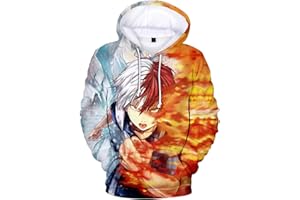YIMIAO Impression en 3D Sweat à Capuche My Hero Academia Anime Pull Japonais Animé Cosplay Manches Longues Vetement de Sport Décontractés Garçon Fille