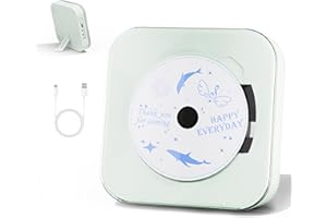 YINTINY CD Player with Transparent Cover, Bluetooth, USB, High Fidelity Dual Speakers, 2000mAh Battery