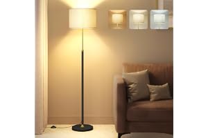VASAGLE Golvlampa, Stålampa, Justerbar Höjd från 140 till 170 cm, Modern Stil, Fotpedal, Tygskärm, E27 Sockel, Guld och