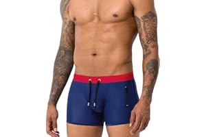 Casey Kevin Maillot de Bain Homme Boxer Short de Bain avec Cordon de Serrage Réglable et Poche Zippée, Pantalon Court Homme Piscine Séchage Rapide Caleçon de Bain Sports Plage Swimming