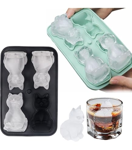 Moses. Ed, The Cat - Stampo Per Cubetti Di Ghiaccio A Forma Di Zampe E Gatti In Silicone Lavabile In Lavastoviglie Per Cubetti Di Ghiaccio Divertent 92953689