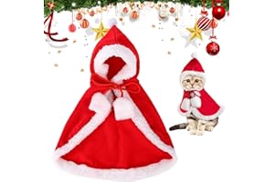 WELLXUNK Weihnachtskostüm für Hunde und Katzen, Haustier Kostüm Weihnachten, Weihnachten Hundebekleidung, Hund Weihnachtskostüm Umhang für Christmas, Dress Up Christmas (M)