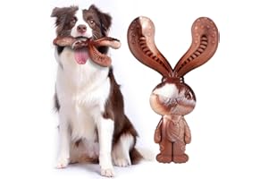 Mapneng Indestructible Dog Toys for Aggressive Chewers, Long Lasting Beef Flavour Nylon Chew Toys, Tough Dog Toys for Medium and Large Dogs, Teeth Brushing and Boredom Brearking (Rabbit)