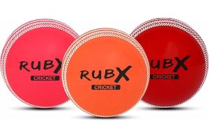 RUBX PVC T-20 Practice Cricket Wind Balls 110g Pack of 3, Standard Size, Suitable for Training & Casual Play (Multicolor 2)