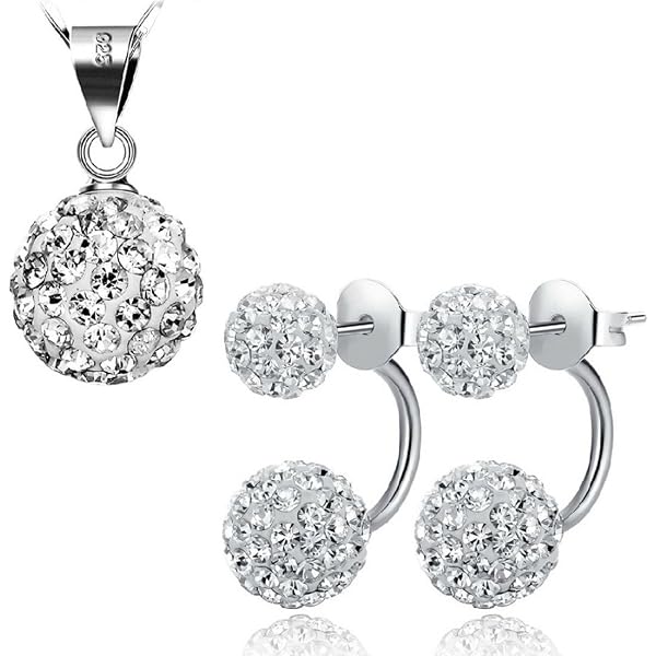 Kim Johanson Damen-Schmuckset 'Lisa' – Halskette & Armband Aus Rhodiniertem Silber Mit Kristallen, Inkl. Schmuckbeutel