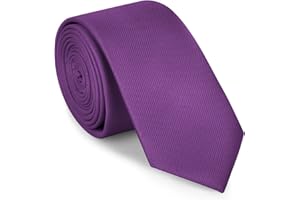 URAQT Men's Ties, Classic Solid Color 1200 Needles Woven Fine Hand Woven Mens Tie, Classica, Clothing Accessories for Business Party Office Wedding (Violet)