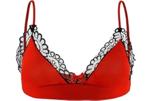iiniim Lingerie De Nuit Homme Soutien-Gorge Dentelle Fleurs sous-vêtement Sissy Haut Bra Bretelles Bralette Clubwear Cosplay Nightewear Travesti M-XXL