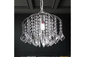 FRIXCHUR Piccolo Cristallo Lampadario Cromo Cristallo Pendente Luce Flush Mount Soffitto Lampadario Lunghezza Regolabile Cristallo Lampadario per Corridoio Camera da letto Sala da pranzo Ragazze…