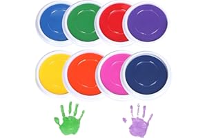 Rcbzzp 8 Stück Fingerstempel, Stempelkissen Kinder, Fingerstempel Verwendung, für Fingermalerei, DIY Stempelkarten, Scrapbooking, Geschenke für Kinder (8 Farben)