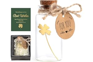 AWARDSEN Vierblättriges Kleeblatt, Gold Kleine Glücksklee, Glücksbringer Kleeblatt Viel Glück Geschenke für Frauen, Mit Grußkarte und Geschenkbox