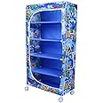 Little One'S | 5 Shelves Baby Foldable Wardrobe | Jungle Blue (Made In India) - Fabric