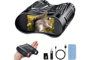 EVISTR Night Vision Binoculars Goggles Camera - 4K 3.2’’ TFT LCD Infrared Night Vision Scope 300M for Hunting with 32GB Card 8X Digital Zoom 2600mAh Rechargeable 7 Adjustable IR Levels, for Adult