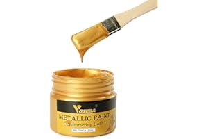 VGSEBA Acrylic Paint Metallic, Gold Paint 125ml, Gold Leaf Paints for Art Painting, Handcrafts, Multi-surface, Canvas, Wood, Clay, Metal, Fabric