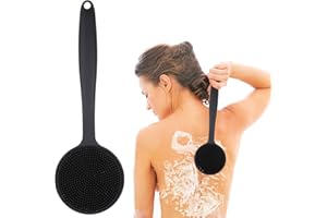 WLLHYF Silikonowa myjka do ciała, długi uchwyt, wanna, prysznic, szczotka do pleców, peeling ciała (krótki uchwyt)