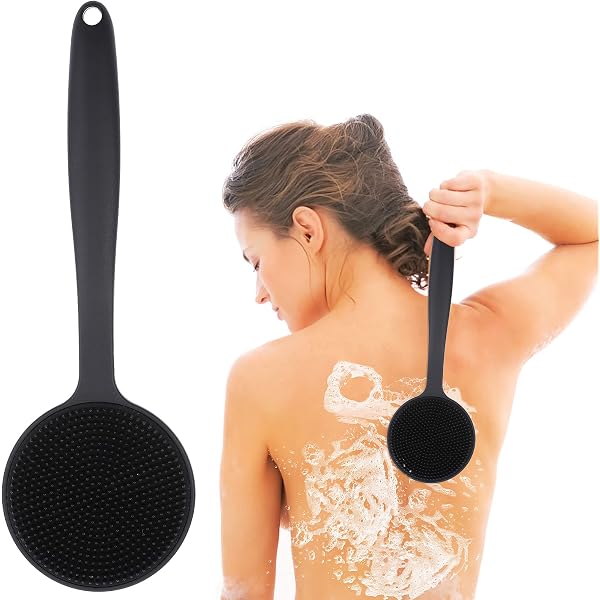 2-in-1 Silikon-Körperschrubber – Doppelseitig Für Sanftes & Intensives Peeling, Mit Rutschfestem Griff