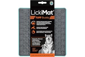 Lickimat Tuff, Heavy-Duty Buddy, Dog Slow Feeder Lick Mat, Boredom Anxiety Reducer; Perfect for Food, Treats, Yogurt, or Peanut Butter, Fun Alternative to a Slow Feed Dog Bowl, Turquoise