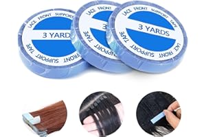 DGUSO 3 Rouleau Bande Adhesive Extension, TPU Matériel Bande d’Extension 0.8CM Extension Adhesive Imperméable 3Yards Collant et Durable Colle Perruque pour Perruques et Extensions de Cheveux Humains