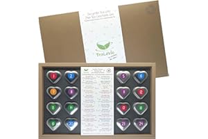 ‎TEALAVIE TEALAVIE Tee-Geschenk Set | Präsentbox mit 24 hochwertige lose Tees in edlen Teedosen | inkl. Standfuss | handgemacht | 220g