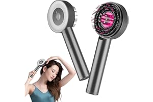 CIMSFCOR Szczotka do masażu skóry głowy, 1500 mAh, przenośny masażer głowy, do wzrostu włosów, 8 głowic przewodzących płyn, 72 okrągłe grzebienie, 3 tryby masażu do domowego masażu skóry głowy, relaks (szara)