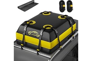 NABIYE Borsa Da Tetto Per Auto Impermeabile, Box Tetto Auto Con Tappetino Antiscivolo, Box Da Tetto Auto Adatta a Tutti i Veicoli Con/Senza portapacchi (15 Piedi Cubi)
