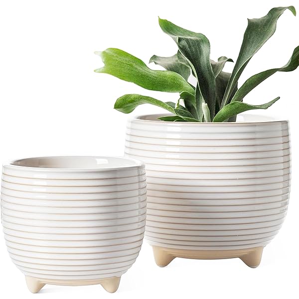 KOTARBAU® Keramische bloempot, sierpot, diameter 13 cm, klassiek, wit, glad