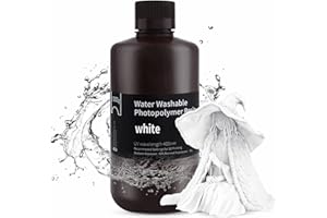 Elegoo 405 nm Water Washable Resin, Rapid Resin for LCD/DLP 3D Printer, UV Hardening Photopolymer for 3D Printer, 1000 g, White