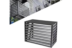 Gguwug 1.5P copri condizionatore da esterno copri condizionatore esterno multifunzionale in alluminio copribidoni spazzatura esterno Protezione dai fattori esterni per guardrail aria condizionata