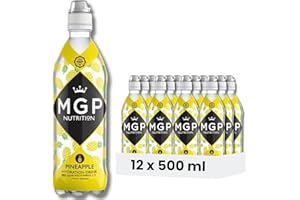 MAX GOLF PROTEIN MGP Sugar Free Hydration Drink With Essential Vitamins, Pack of 12, Sports Recovery Electrolytes, Low Carbs, Fat & Gluten Free, Vegan Friendly, Vitamin C, B3, B5, B1, B6, B12 Supplement, Pineapple