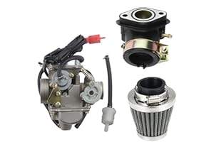 WOOSTAR PD24J Carburatore con 42mm Filtro Aria Collettore Aspirazione Sostituzione per 4 Tempi GY6 125cc 150cc Taotao Go Kart Scooter 152QMI 157QMJ Motore